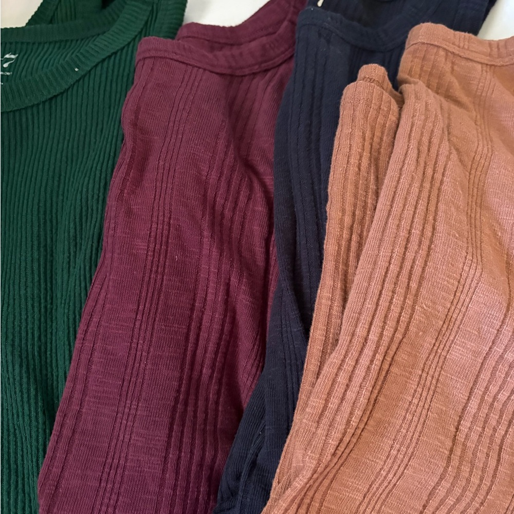 Ribbed Knit Women's Tank Tops- Green, Burgundy, Navy, Tan